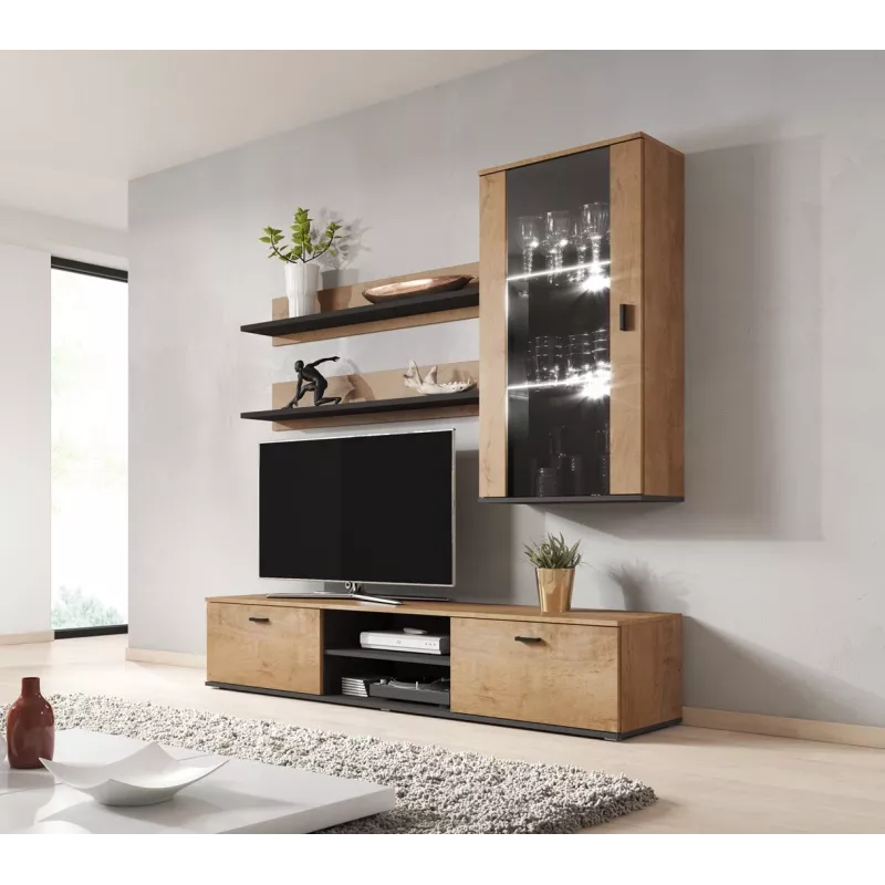 Cama set of two shelves 125cm SOHO lefkas oak/Schwarz