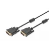 DIGITUS - DVI-Kabel - Dual Link - DVI-D (M) - DVI-D (M) - 5,0 m - vergossen, Rändelschrauben - Schwarz (AK-320101-050-S)