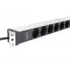 Digitus Steckdosenleiste mit Aluminiumprofil, 8-fach Sicherheitssteckdose, 2 m Kabel, IEC C20 Stecker