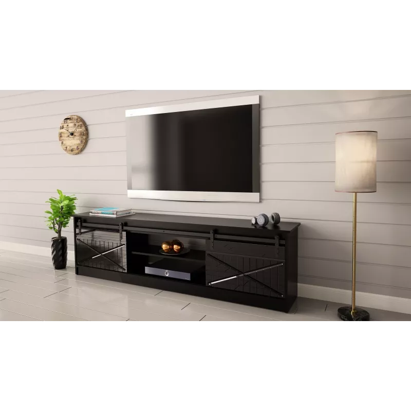 RTV GRANERO 200x56.7x35 schwarz/schwarz glänzend Schrank