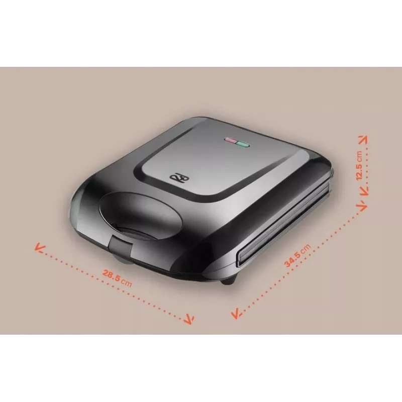 Promis STP 25 XXL Sandwichmaker, 4 Toasts, 1400 W, Schwarz