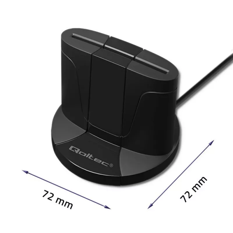 Smart Card Reader Qoltec 50632 USB 2.0 Schwarz 1m Kabel