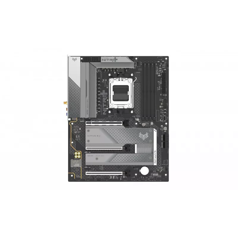 Motherboard Sapphire NITRO+ B850A WIFI 7 AMD B850 Sockel AM5 micro ATX, DDR5, 4 DIMM, 256GB, Wi‑Fi 7, 2.5GbE