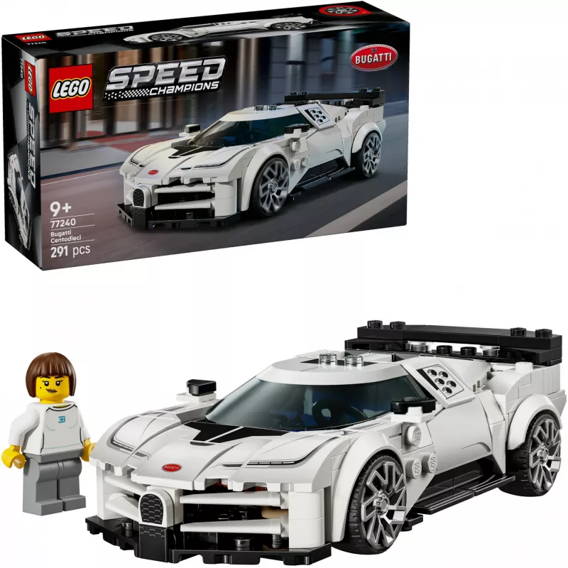LEGO Konstruktionsspielzeug-Set Bugatti Centodieci Speed Champions 77240 – 291 Teile, 1 Minifigur, ab 9 Jahren