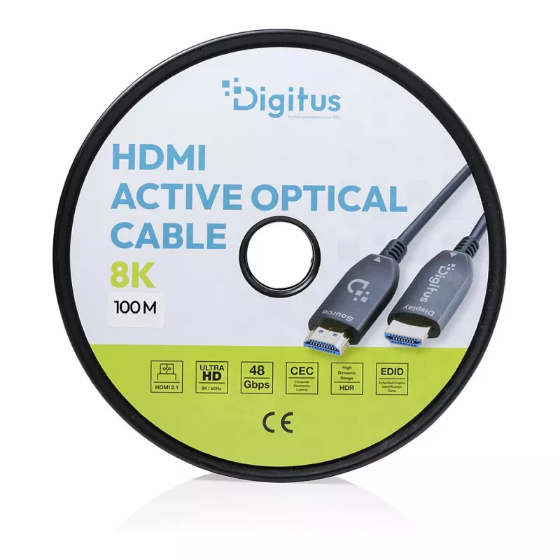 HDMI AOC Hybrid-Glasfaserkabel DIGITUS UHD 8K 100 m