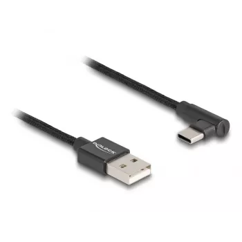 DeLOCK USB 2.0 Kabel Typ-A Stecker auf USB Typ-C Stecker abgewinkelt 0,5 m schwarz