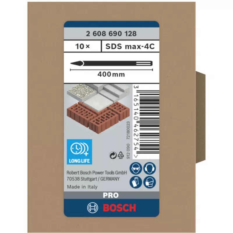 Bohrhammer-Meißelaufsatz Bosch 2 608 690 128 400 mm 10 Stück