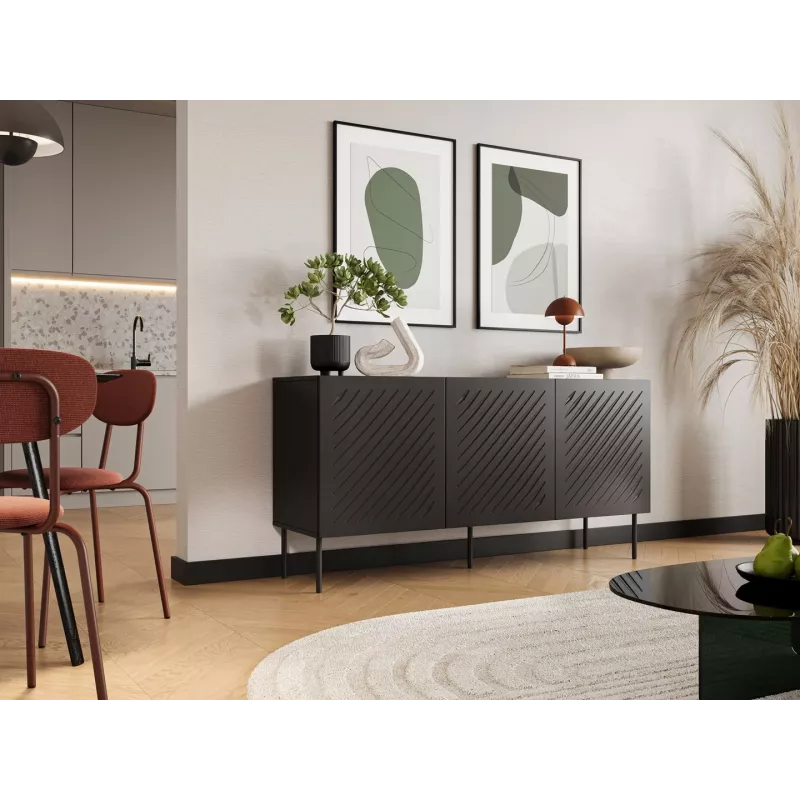 SIENA Kommode 150.5x40x75 matt schwarz