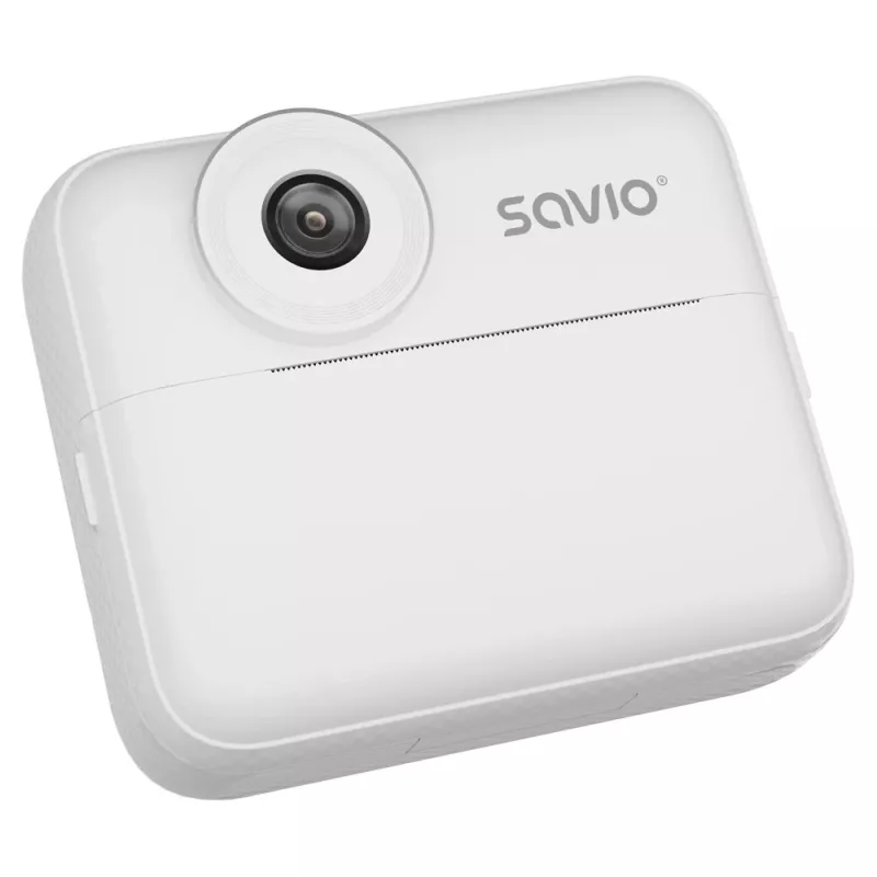 Sofortbildkamera SAVIO AN-01 für Kinder, weiß, 6,1 cm (2,4″) LCD, MicroSDHC bis zu 32 GB, USB-C, 1200 mAh Akku, kein eingebauter Blitz