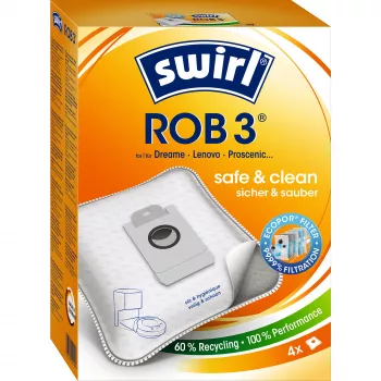 Staubbeutel für Saugroboter MELITTA Swirl ROB 3, 4er-Pack, holzfarben