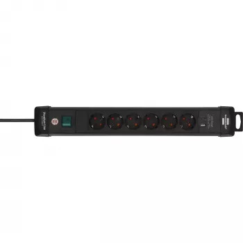 Power Extension Brennenstuhl 1951160608 3 m 6 AC-Steckdosen Innenbereich Schwarz