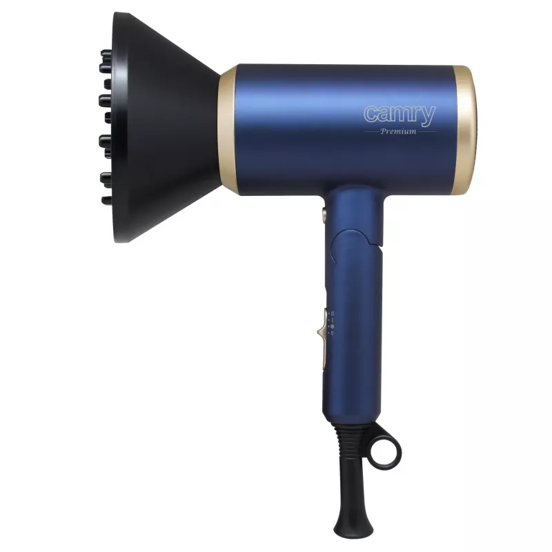 Camry | Haartrockner | CR 2268 | 1800 W | 2 Temperaturstufen | Ionenfunktion | Diffusoraufsatz | Blau/Gold