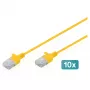 Patchkabel CAT6 U-UTP DIGITUS 5 m schlank, gelb — 10er-Pack