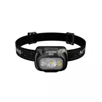 Stirnlampe Nitecore NU33, schwarz, 3 LEDs, 700 lm, Aluminium, USB wiederaufladbar, IP66