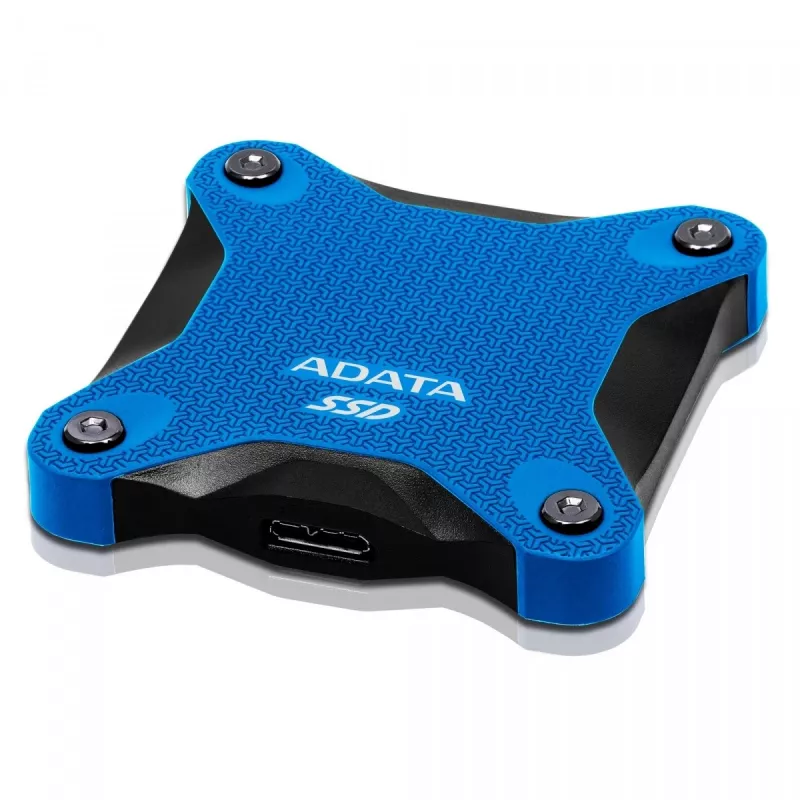 Externe SSD ADATA SD620 512 GB, USB 3.2 Gen 2 Micro-USB B, blau, Silikongehäuse, stoßfest