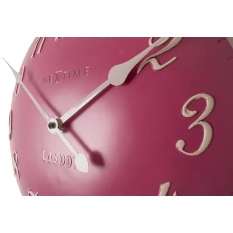 NeXtime klok 3084rz London Arabic, Ø34,5 cm, Wand, Pink/Weiß