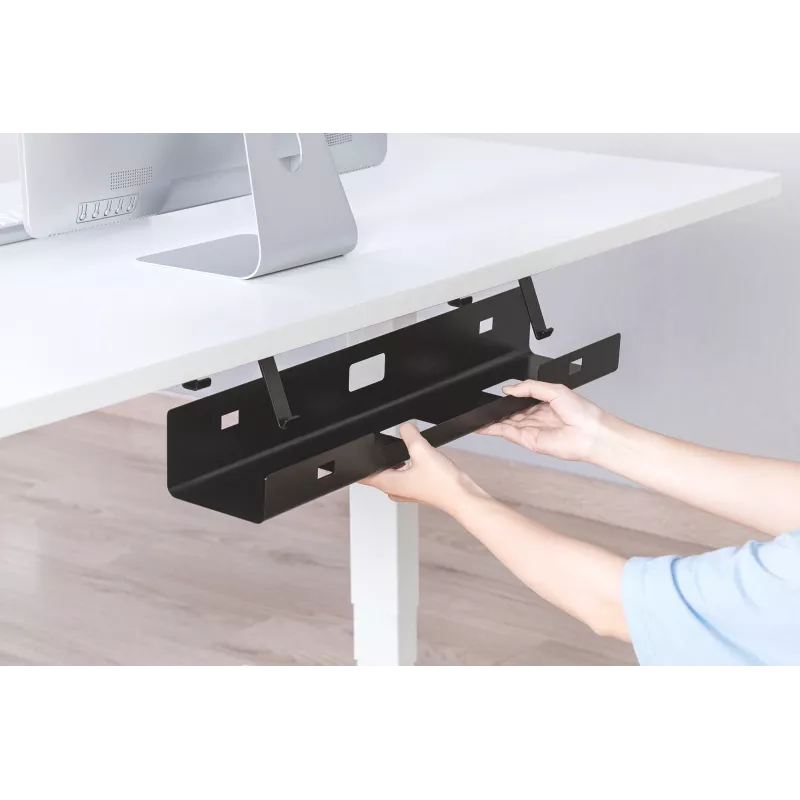 Digitus DA-90450 Kabelmanagement-Wanne 600x135x108mm Schwarz Stahl 1