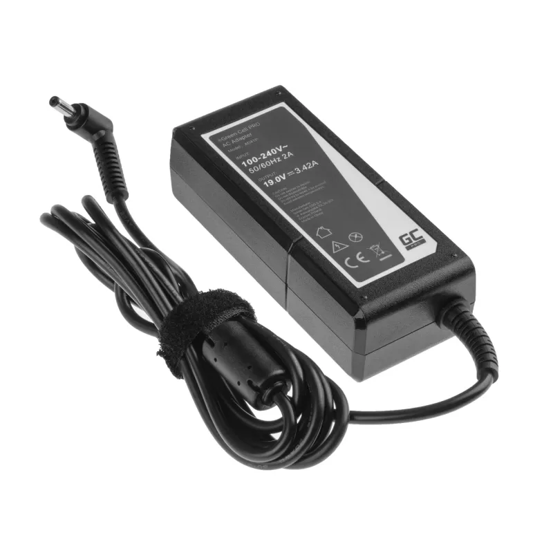 Netzteil Green Cell AD41P 65W für ASUS Laptops, 19V 3,42A, Indoor, Schwarz