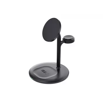 Green Cell MSST-GC-3IN1-B Ladegerät für Mobilgeräte Kopfhörer, Headset, Smartphone, Smartwatch Schwarz Kabelloses Laden Auto