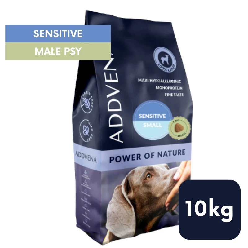 ADDVENA Power of Nature Adult Sensitive Small Lamb - Trockenfutter für Hunde - 10 kg
