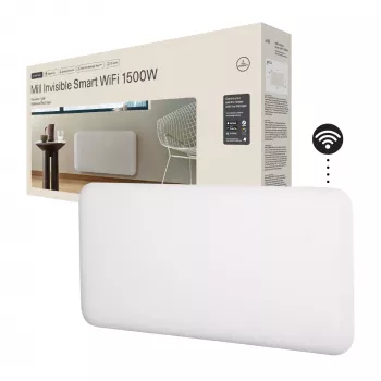 Mill Invisible Smart WiFi Heater | PA1500WIFI4 | Panel Heater | 1500 W | Geeignet für Räume bis 18-22 m² | Weiß | IPX4