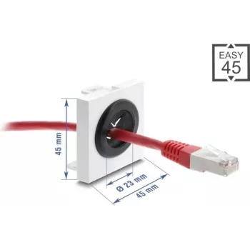Kabeldurchführung DELOCK Easy 91075, 23 mm Durchmesser, Kabeldurchlass für Schreibtisch/Schrank