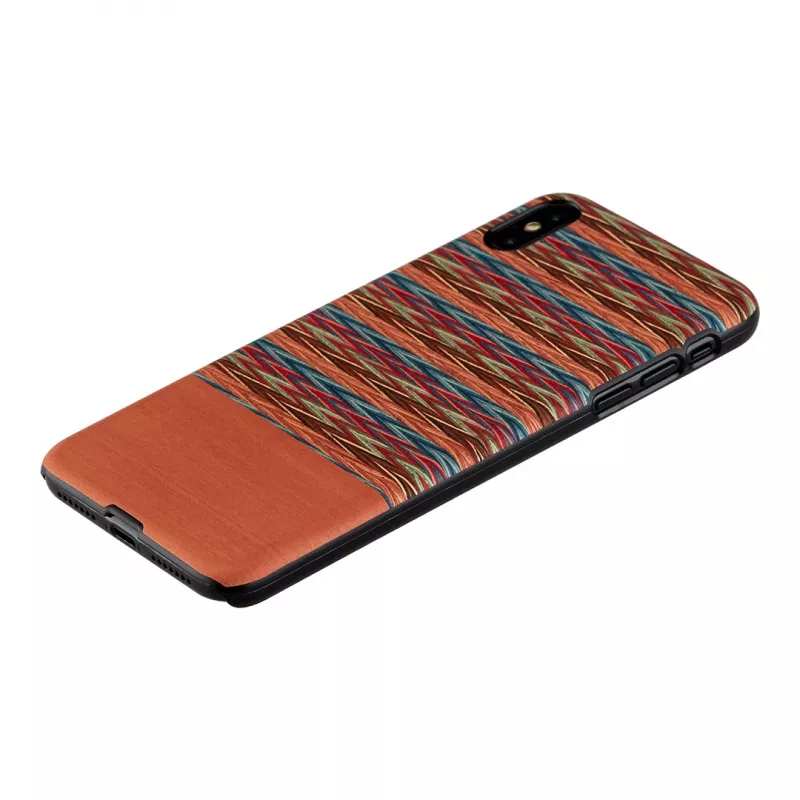 Handyhülle von man and wood für iPhone XS Max – braunes Karomuster mit schwarzem Rand