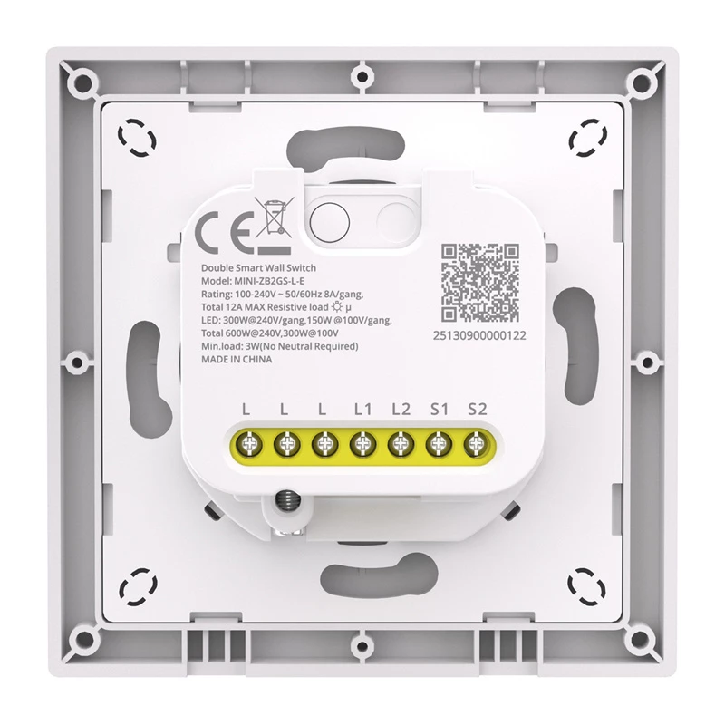 Zweikanaliger ZigBee-Unterputzschalter Sonoff MINI-ZB2GSL-E — kompakter intelligenter Schalter, zwei Relaiskanäle, kein Neutralleiter erforderlich