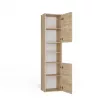 Badezimmer-Standschrank Top e shop S40 SONOMA — Eichenfarbener Rahmen, freistehend, 6 Regalböden, 400×300×1700 mm