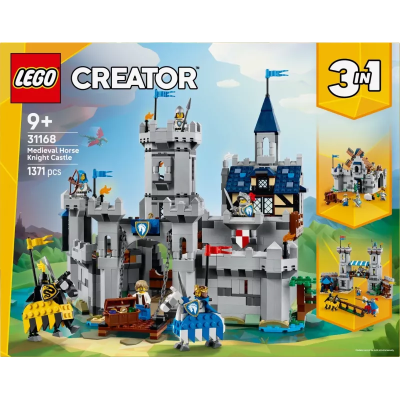 Konstruktionsspielzeug LEGO Creator 3-in-1 Mittelalterliche Ritterburg Set 31168 — 1371 Teile, 6 Minifiguren, ab 9 Jahren