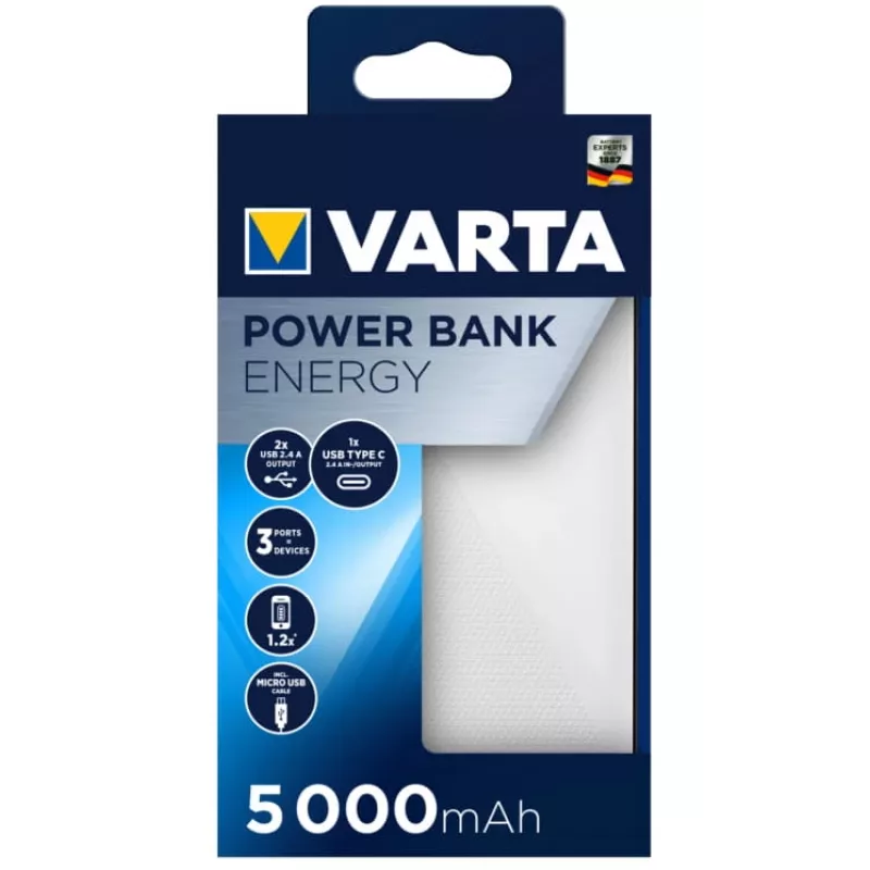 Tragbares Ladegerät Varta Energy 5000, 5000 mAh
