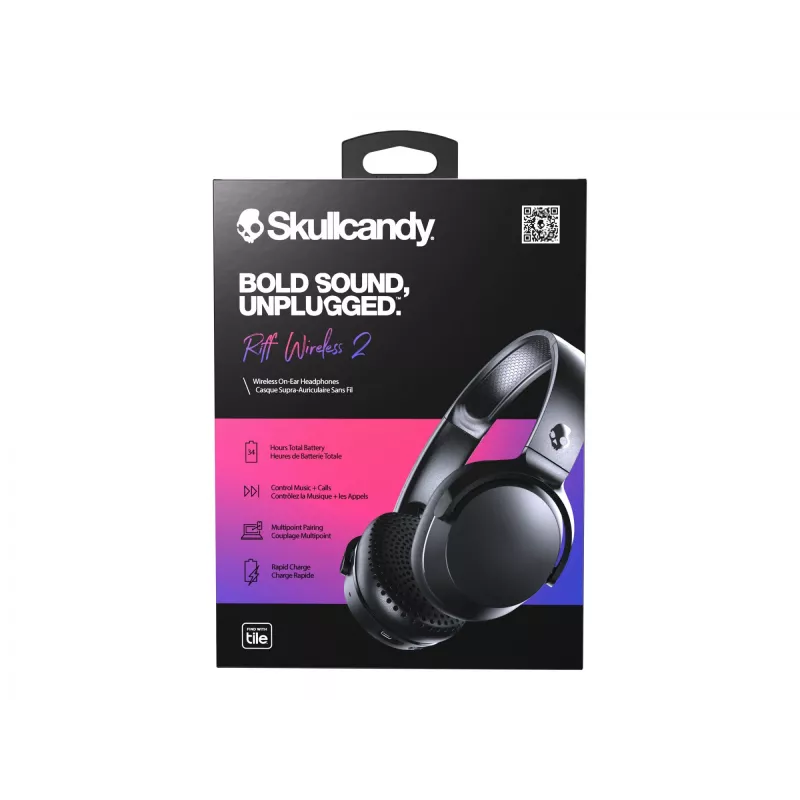 Skullcandy Riff Wireless 2 Kopfhörer Over-Ear integriertes Mikrofon 3,5 mm, USB Schwarz Kabellos Kabellos