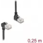Netzwerkkabel DeLOCK RJ45 Cat.6A S/FTP schlank 90° 0,25 m Schwarz