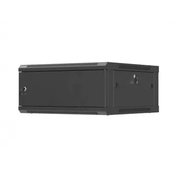 Wandmontierbarer 19-Zoll-Netzwerkschrank LANBERG 4U 600×600 mm, schwarz