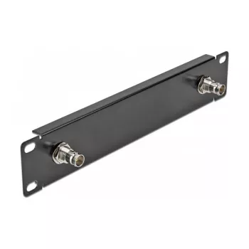 Frontplatte DeLOCK 10 Zoll Panel mit 2 x BNC-Buchse 1U schwarz