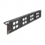DeLOCK 88195 D-Typ 19-Zoll Patchpanel mit 4 Platten, 16 Ports, 2U, schwarz