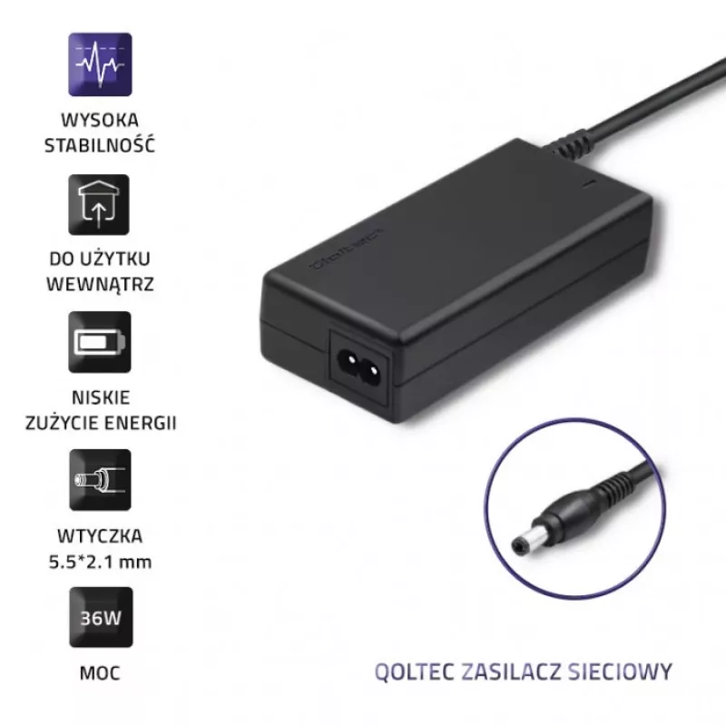 Desktop-Netzteil 36W, 12V, 3A, 5,5/2,1