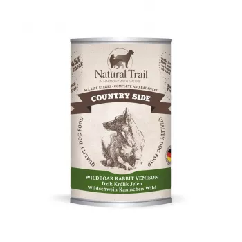NATURAL TRAIL Country Side Wildschwein Kaninchen Hirsch - Nassfutter für Hunde - 400 g