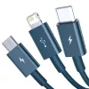 USB-Kabel 3in1 Baseus Superior Series, USB auf Micro-USB / USB-C / Lightning, 3,5 A, 1,5 m (blau)