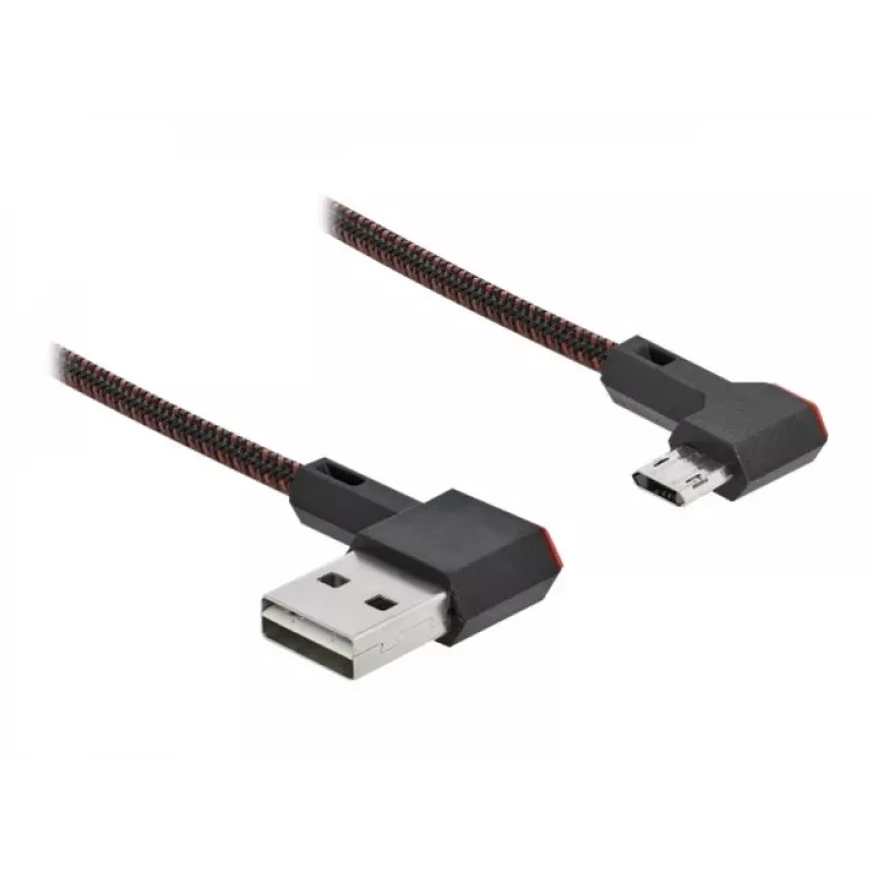 USB-Kabel DeLOCK EASY-USB 2.0 Typ-A Stecker auf Micro-B Stecker abgewinkelt 0,2 m schwarz