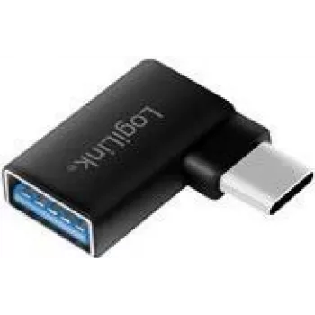 Logilink - USB-Adapter - USB-C (M) abgewinkelt auf USB (W) - USB 3.2 Gen 1 - 5 V - 3 A - Schwarz (AU0055)