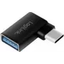 Logilink - USB-Adapter - USB-C (M) abgewinkelt auf USB (W) - USB 3.2 Gen 1 - 5 V - 3 A - Schwarz (AU0055)
