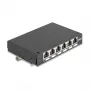 Patchpanel DELOCK Mini Desktop RJ45 6-Port Cat.6A geschirmt, Metall, schwarz, 80×22×125 mm