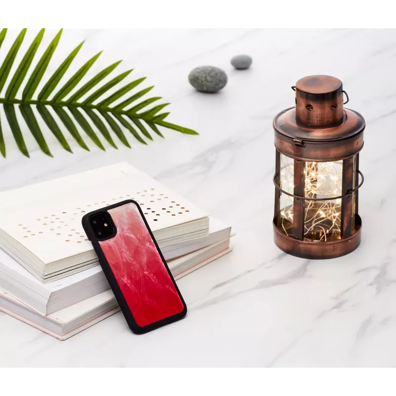 Smartphone-Hülle iKins für iPhone 11 — Pink Lake mit schwarzen Akzenten