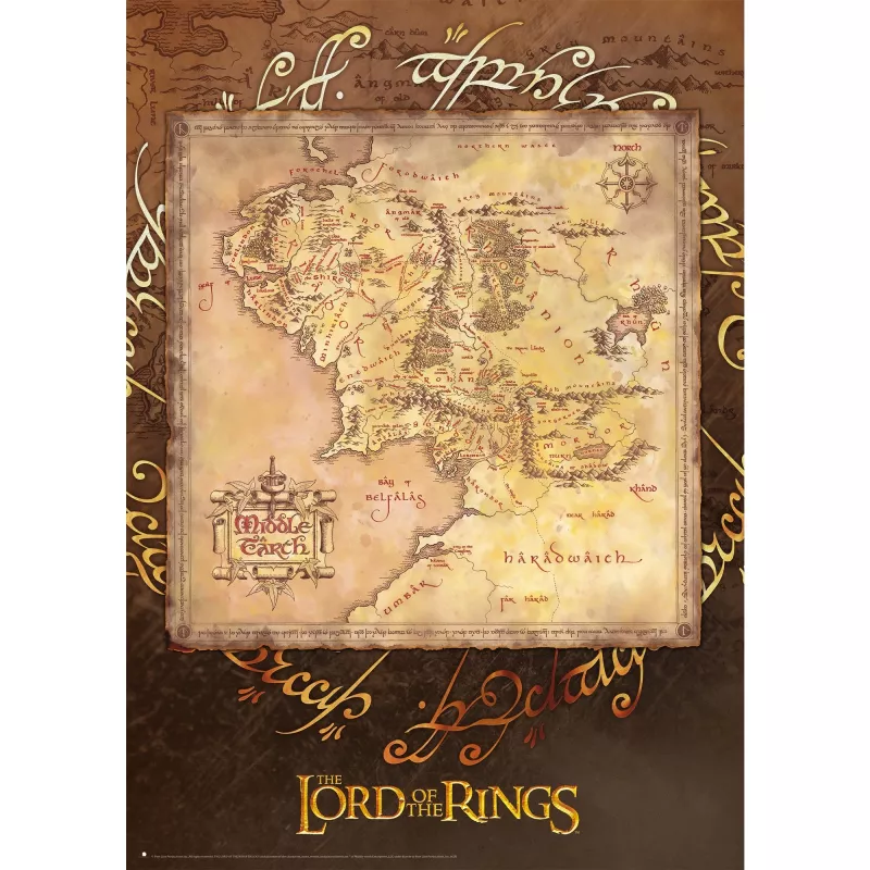 Puzzle 1000 Teile, schmidt spiele Der Herr der Ringe - Mittelerde, Kunstdruck