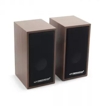 Lautsprecher ESPERANZA EP122 2.0 kabelgebundene Desktop-Lautsprecher, 2×6 W RMS, Holzgehäuse, Drehregler-Lautstärkeregelung, 60–20000 Hz