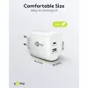 USB-C Dual-Schnellladegerät, PD, GaN, 65 Watt (Weiß, 1x USB-C, 1x USB-A, Power Delivery)