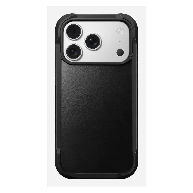 Handyhülle Nomad Rugged Leather Case für Apple iPhone 17 Pro, Leder/TPU/PC/Aluminium, geeignet für 16 cm (6,3 Zoll) Bildschirme, schwarz