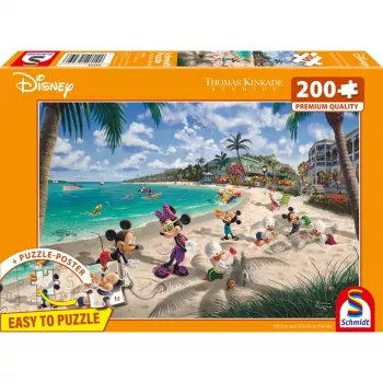 Thomas Kinkade Studios: Disney - Mickey & Minnie in Florida, Puzzle 200 Teile