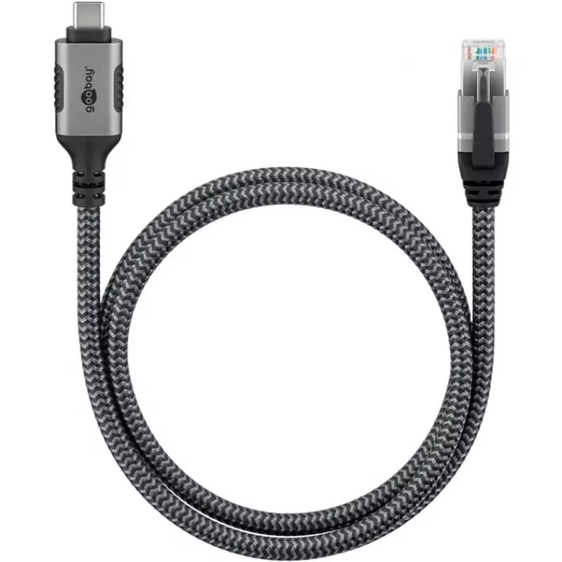 Goobay 70755 USB-C auf RJ45 Ethernet CAT 6 Kabel für stabile kabelgebundene Internetverbindung mit Router/Modem/Netzwerk-Switch/Ersetzt USB auf RJ45 Adapter / 1